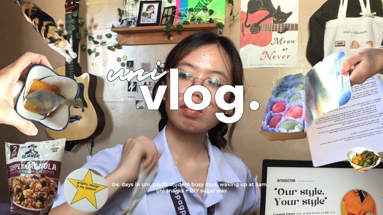 uni vlog★ | waking up at 5am, uni snacks, psych student diaries + diy waxing at home🧖🏻‍♀️🍡