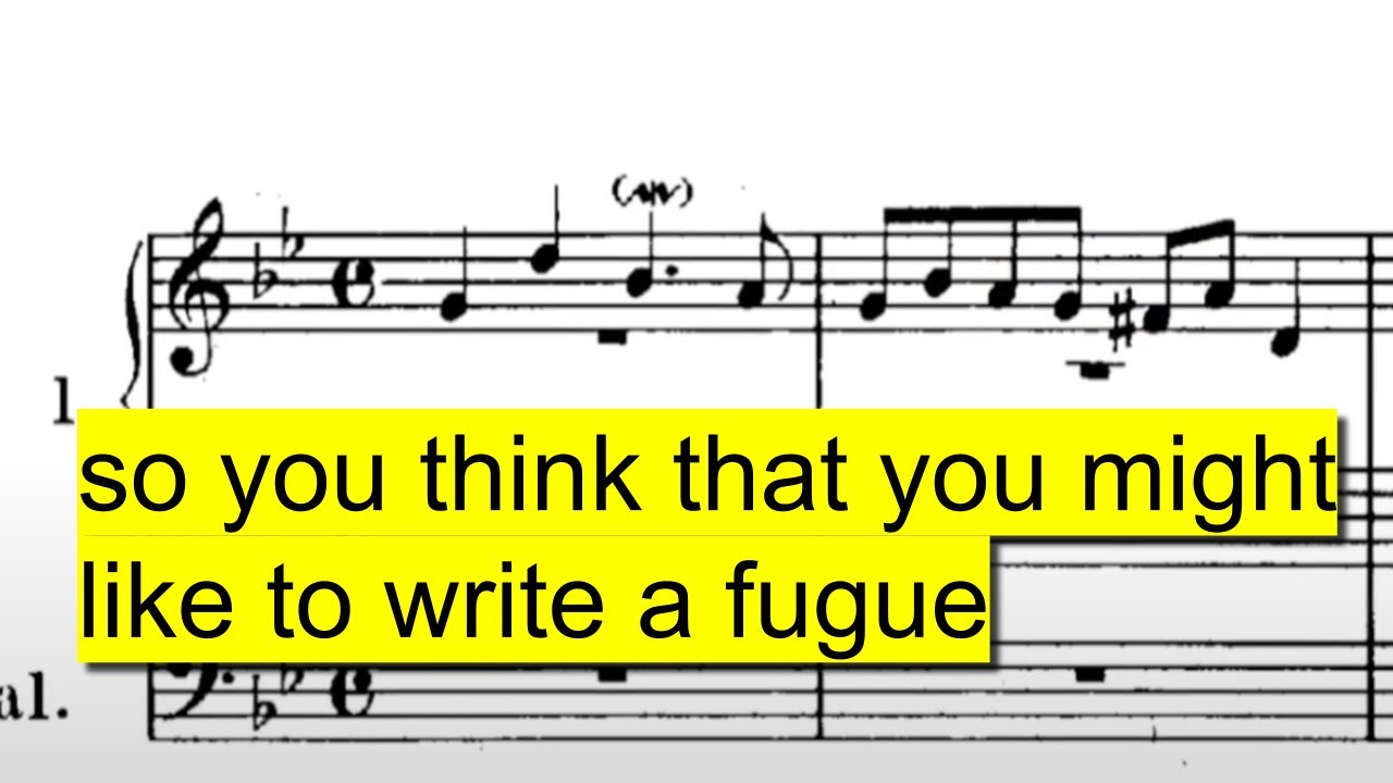 So You Think You Want To Write a Fugue?
