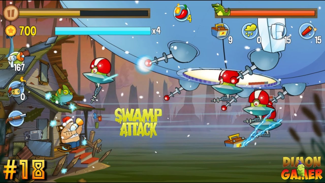 Прохождение игры Swamp Attack (Android) #18 (Босс Космический Корабль)