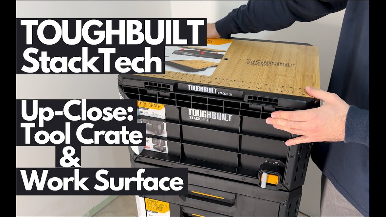 ToughBuilt StackTech Tool Crate & Work Surface Close-Up