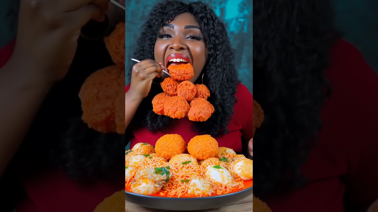 EATING HOT CHEETO BALL with RAMEN NOODLES EGG BOIL