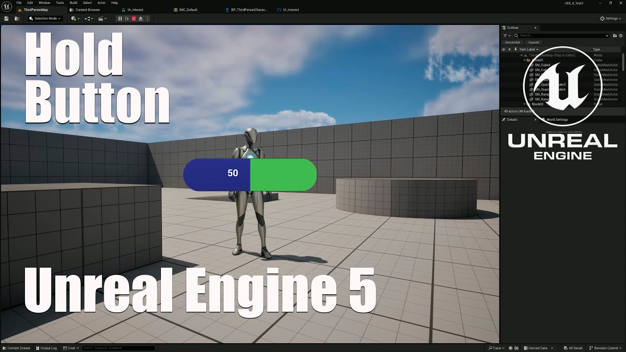Удержание клавиши для действия в Unreal Engine 5