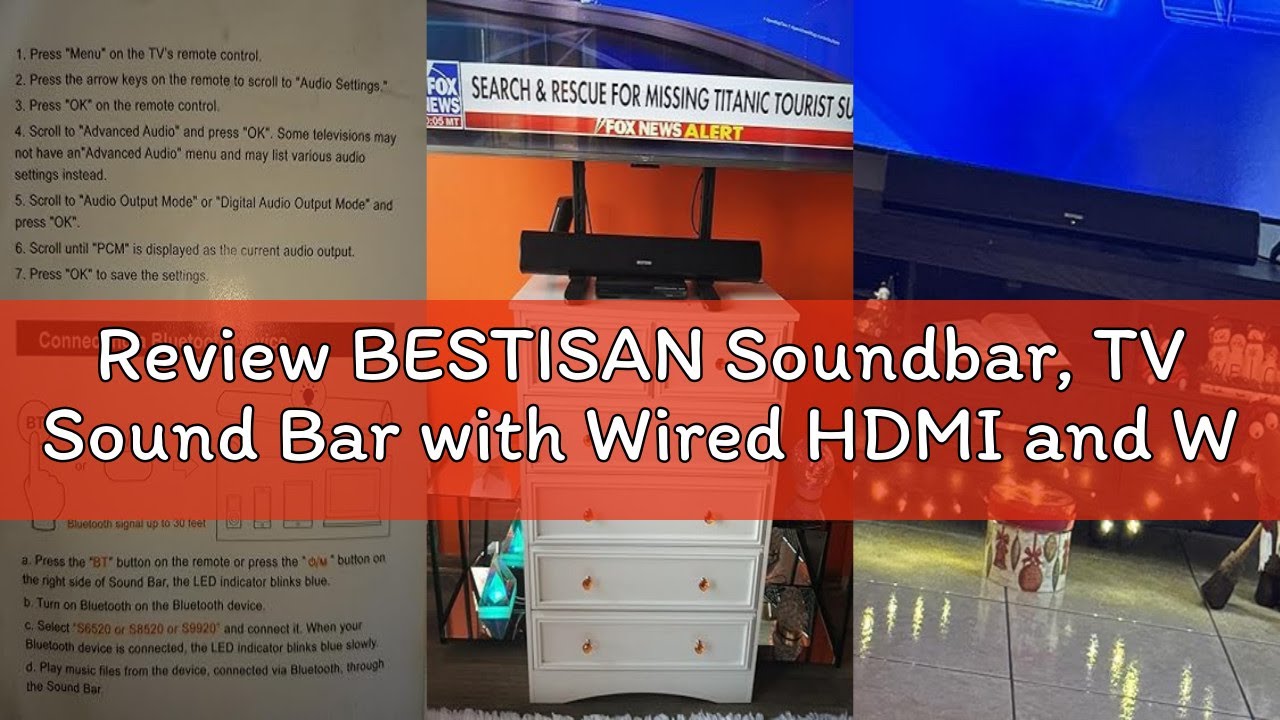 Review BESTISAN Soundbar, TV Sound Bar with Wired HDMI and Wireless Bluetooth 5.0 Home Theater Syste