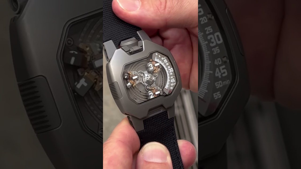 Urwerk UR-120 Spock: Time is displayed via three rotating hour satellites mounted on planetary gears
