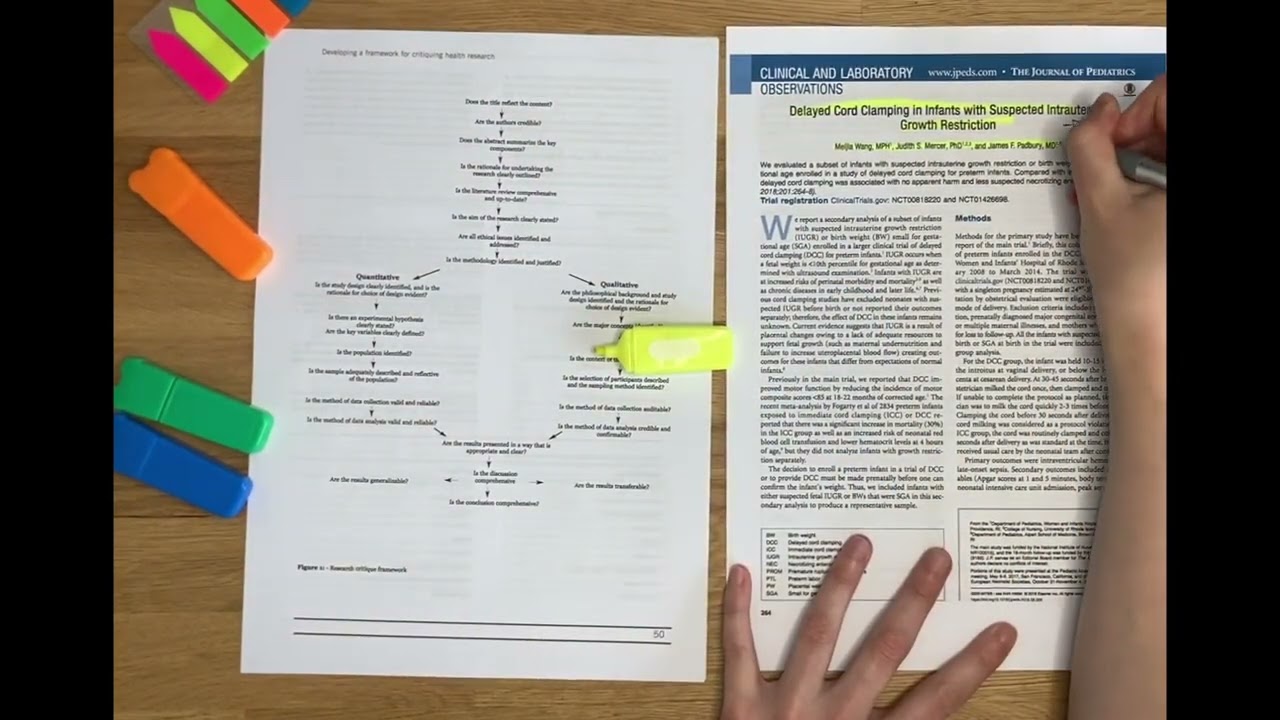 How to critically appraise an article: applying a framework
