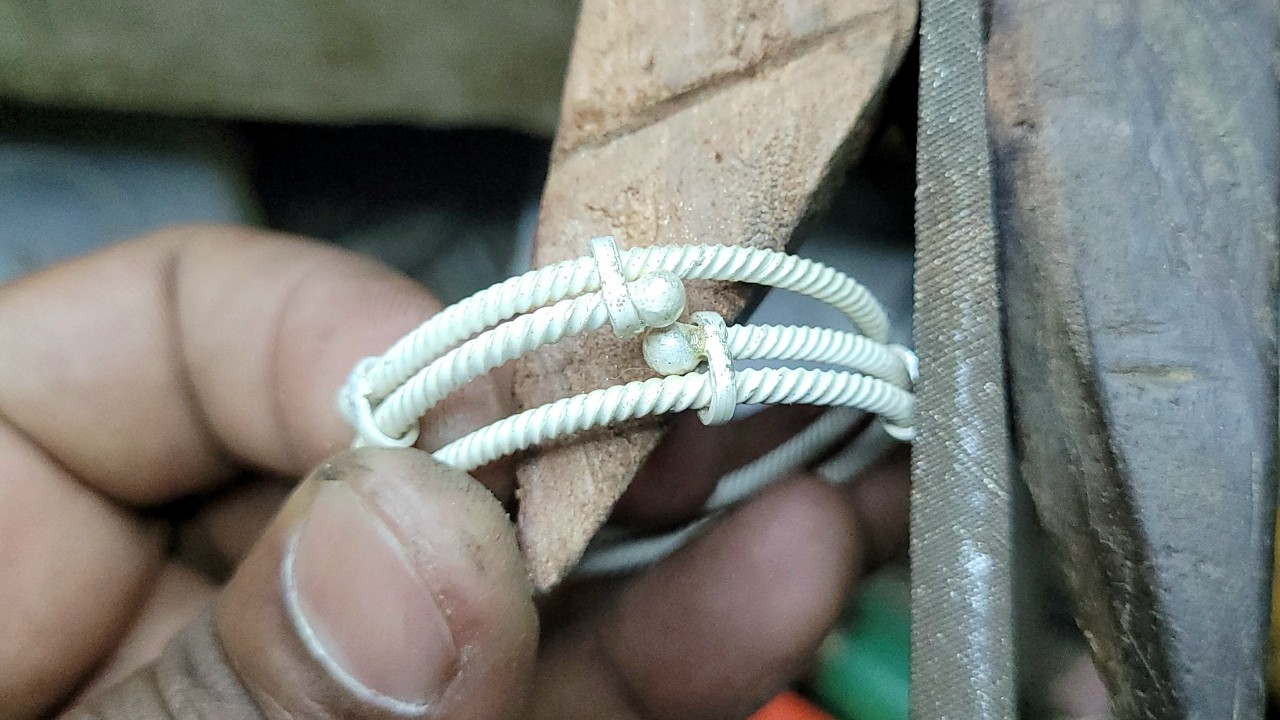 Silver baby bangles making ! How to make baby bangle design
