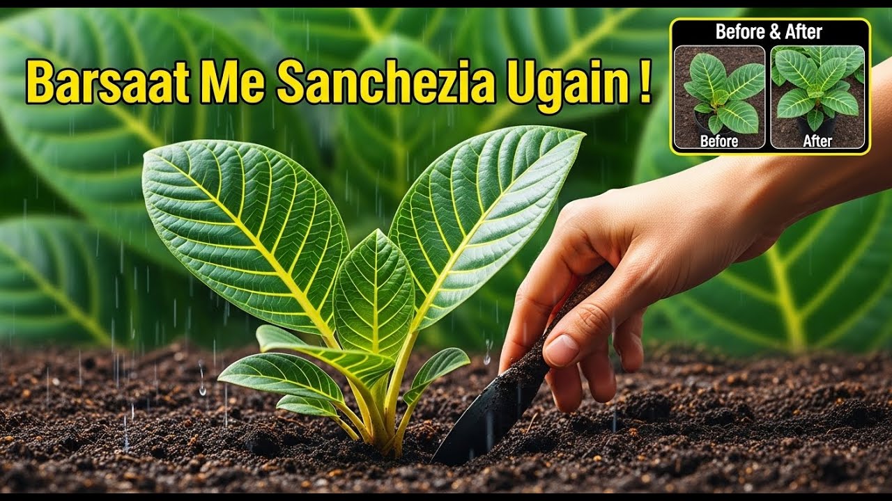 How to Grow Sanchezia Plant from Cuttings in Rainy Season 🌧️ | Evergreen Plant for Home Beauty