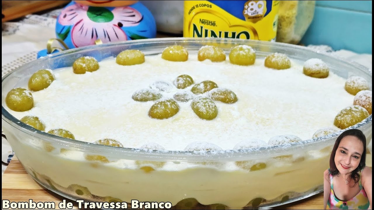 BOMBOM BRANCO DE UVA DE TRAVESSA COM CREME DE NINHO