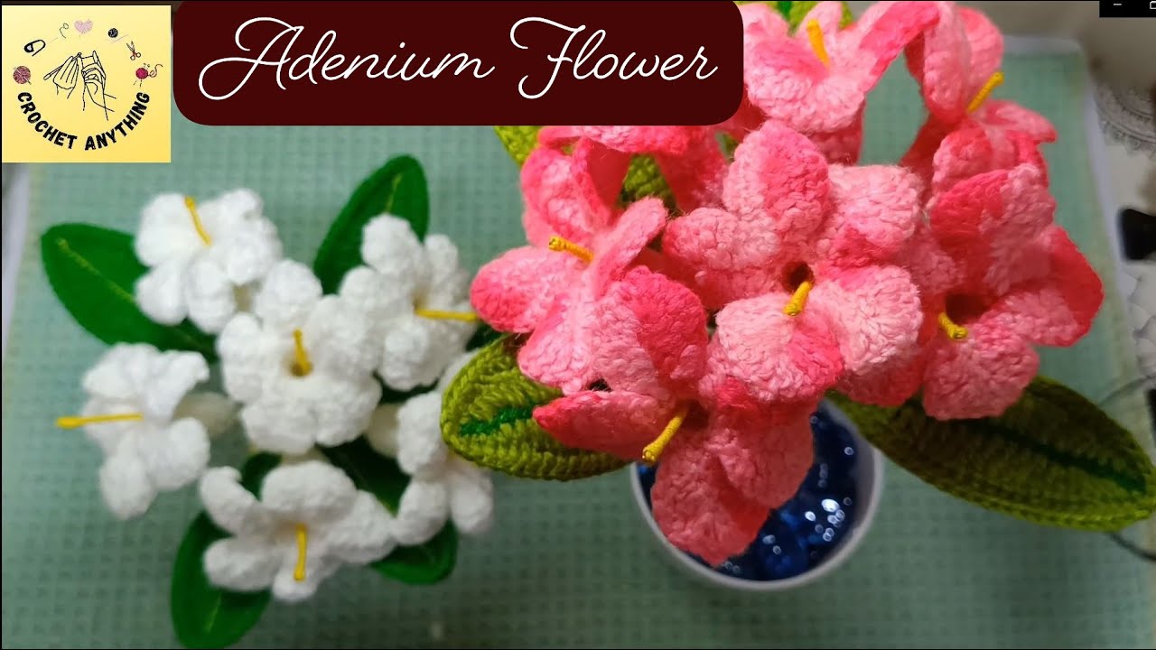 Crochet Adenium Flower Part1 (ಅಡೆನಿಯಮ್ ಹೂವು ಮತ್ತು ಎಲೆ)in Kannada(ಕನ್ನಡ)along with English subtitle
