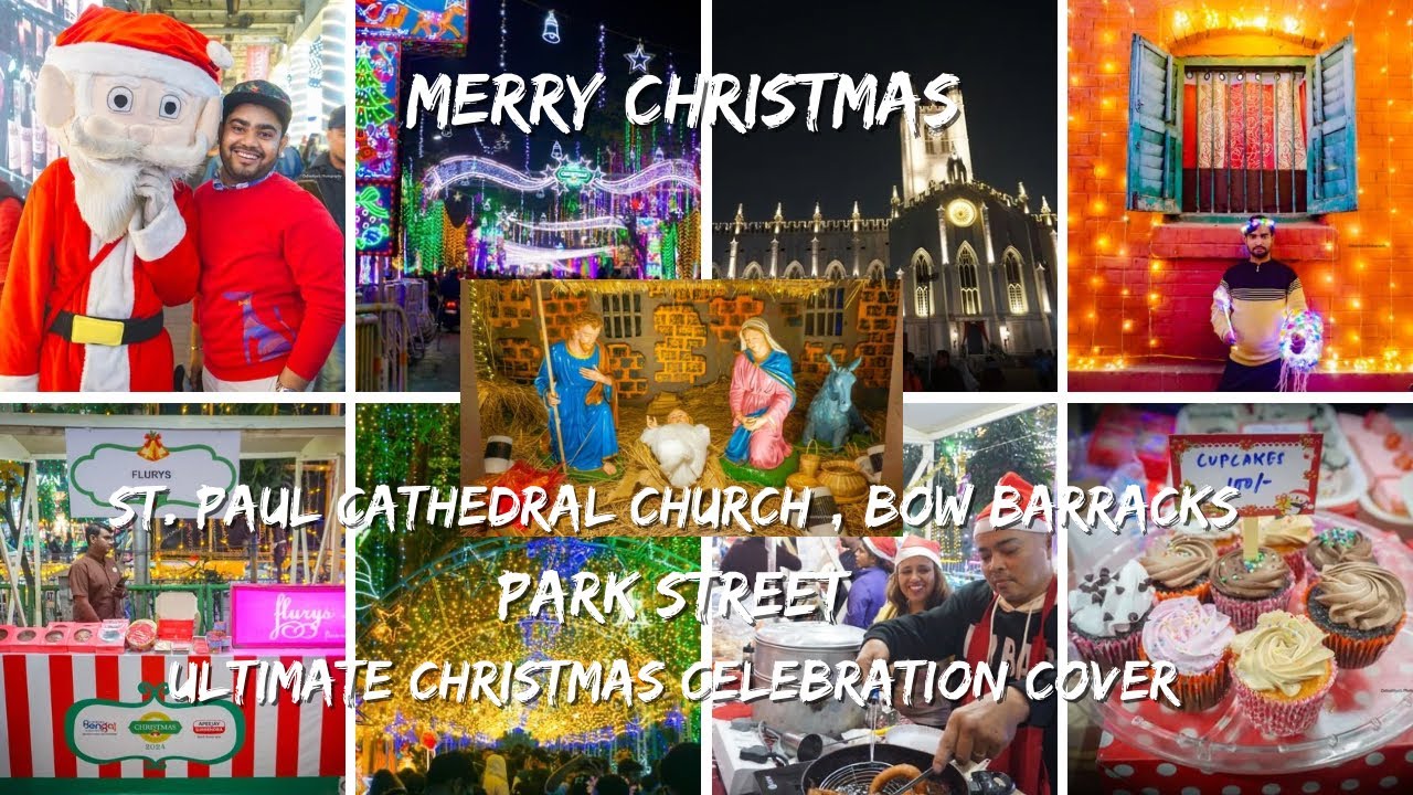 KOLKATA CHRISTMAS FESTIVAL 2024 | Park St. metro to Allen Park full walk | Bow Barracks & st. paul⛪️