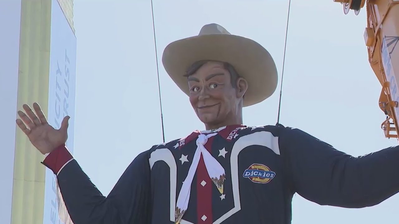 Big Tex gets installed for the 2024 State Fair of Texas