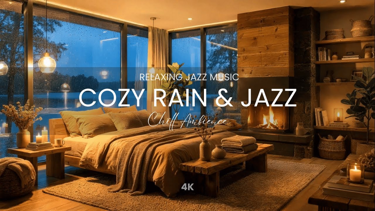 Late Jazz Night Rain & Cozy Jazz Ambience | Smooth Jazz Background Music to Relax