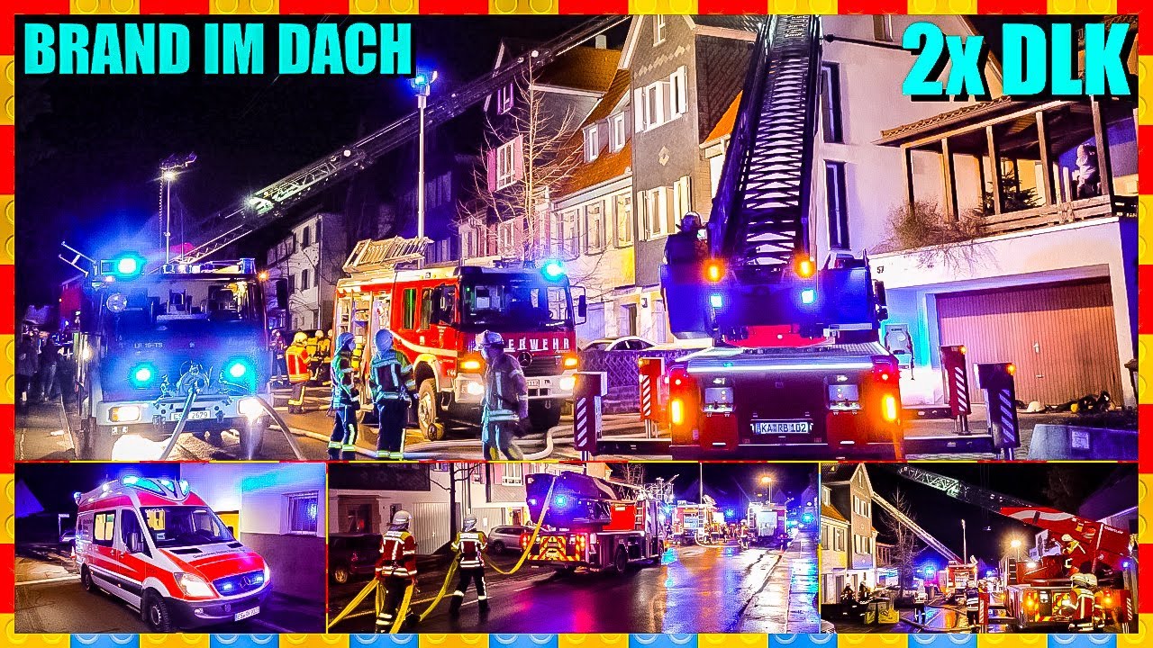 🔥 Brand im Dach von Altbau   🚒 2 Drehleitern im Einsatz  🚒 Feuerwehr Ostfildern & Esslingen