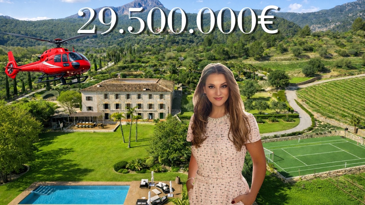 Beste Luxus Finca Anwesen Mallorca mit Helipad, Gym, Spa, Indoorpool, Weinberg, Tennisplatz 29.5 Mio