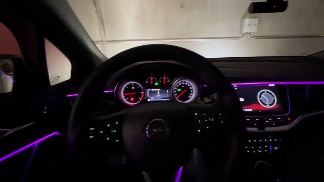 Astra K interior mod ambient leg strip, RGB interior mod bluetooth lights