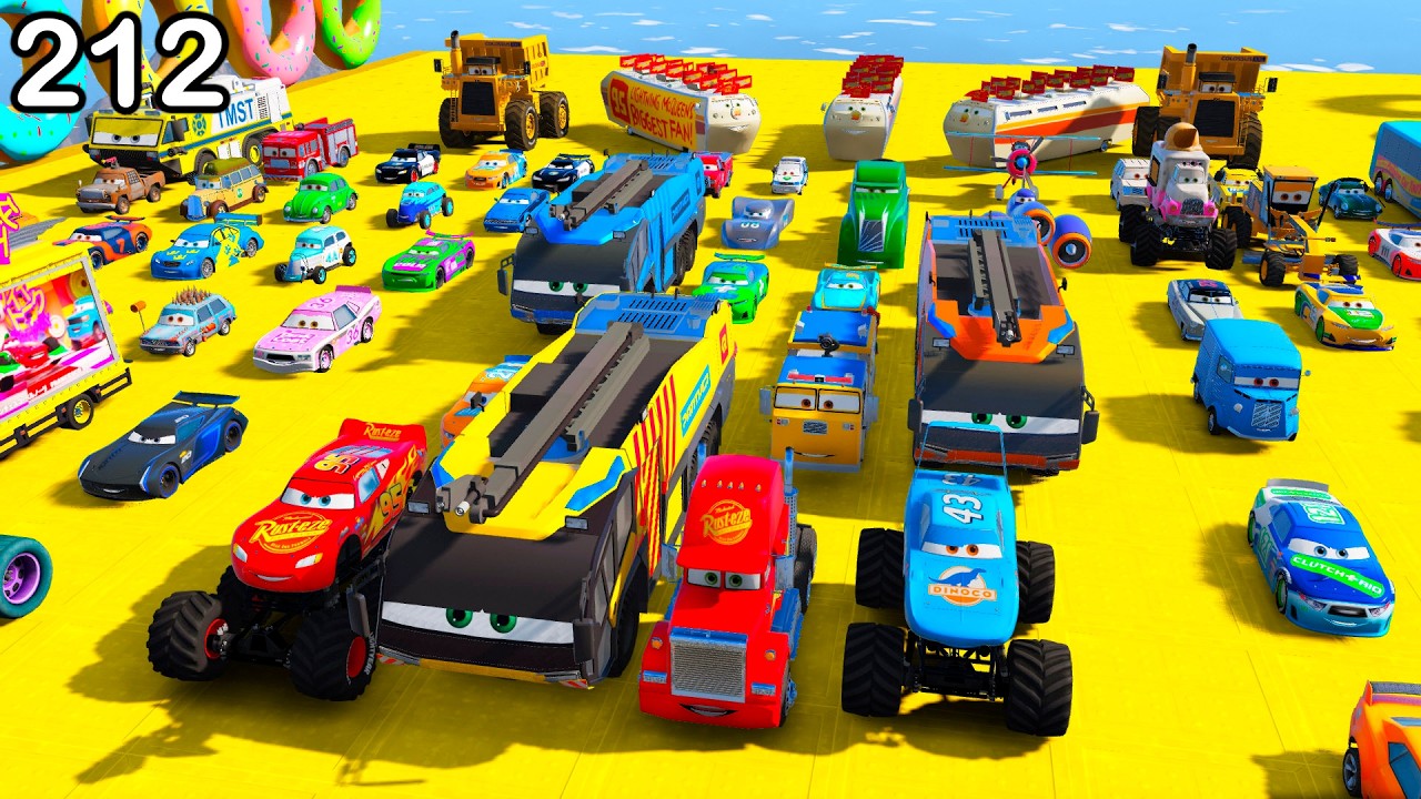 GTA V Mods Stunt Car Racing Challenge By SPIDER-MAN With Amazing DISNEY CARS AND MCQUEEN ep 212
