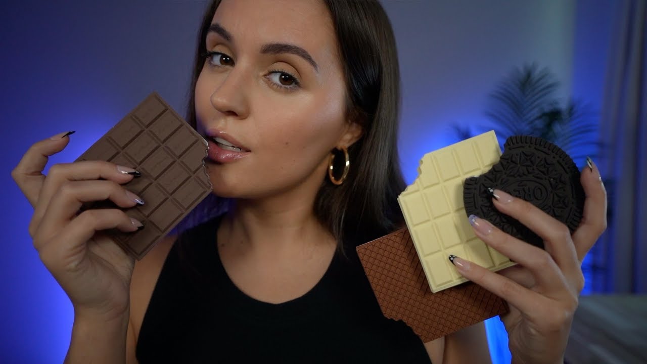 1 hour of chocolate bar ASMR 🍫 no talking (tapping, eating, mouth sounds)