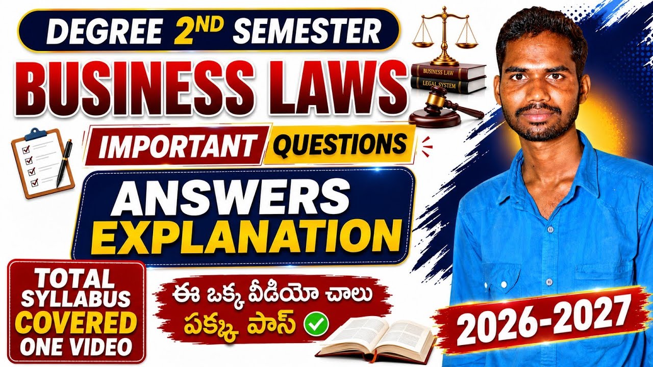 🎯BUSINESS LAWS IMPORTANT QUESTIONS ANSWERS EXPLANATION 🔥😈#BCOM  DEGREE 2ND SEM #OSMANIA_UNIVERSITY 
