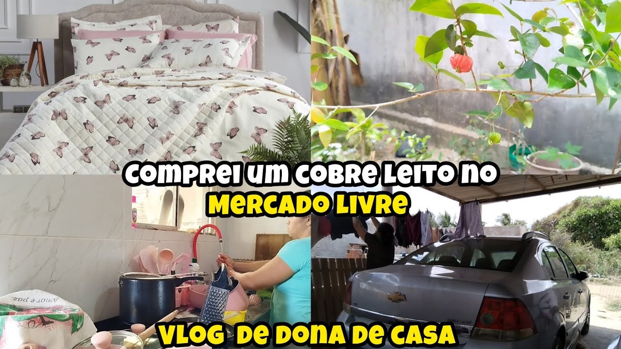 Comprei um cobre leito/vlog de uma dona de casa/regando as plantas!