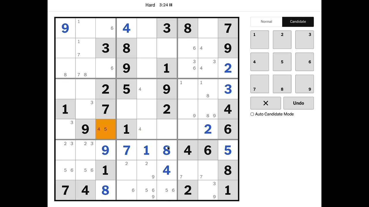 The New York Times Hard Sudoku - February 6th 2026 (Solution/Walkthrough)
