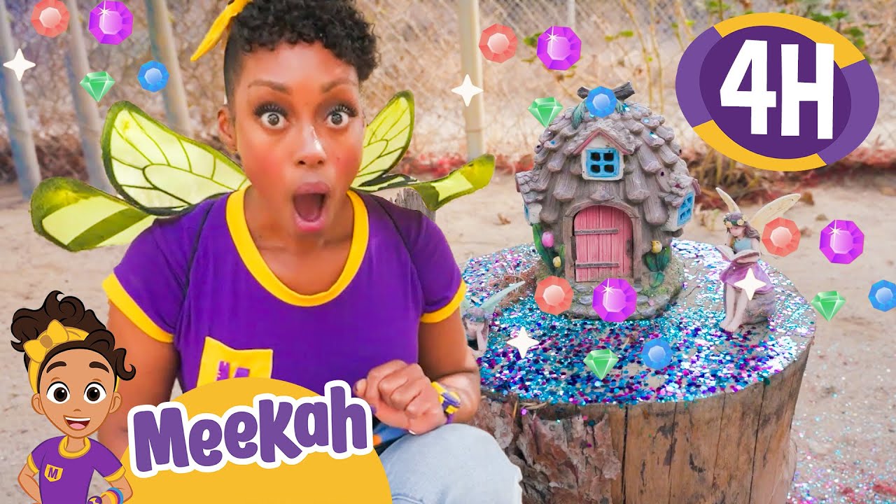 Meekah Fairy Garden Adventure 🧚‍♀️✨ Bunnies, Gems & Fairy House Mission | 4 HR OF MEEKAH!