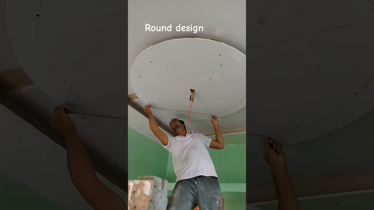 gypsum false ceiling round fan design #round design #false ceiling #pop #shorts
