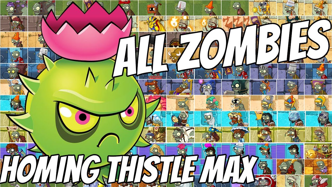 All Zombie Challenge  - The Homing Thistle Max Level | Plants vs Zombies 2 Epic MOD