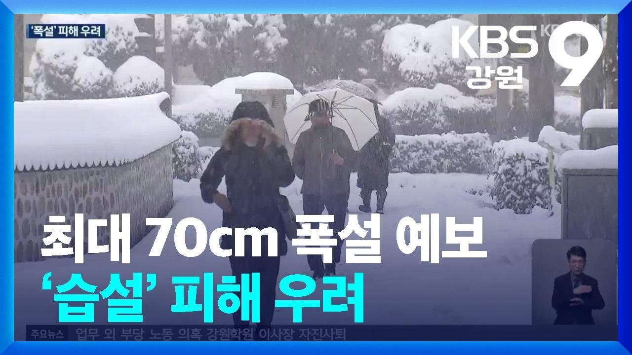 영동지역 최대 70cm 폭설 예보…‘습설’ 피해 우려 / KBS  2025.02.28.
