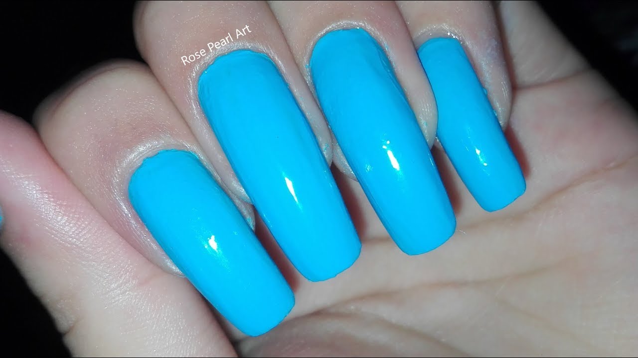 How to Paint Your Nails Perfectly Blue- Long Lasting Manicure | Rose Pearl