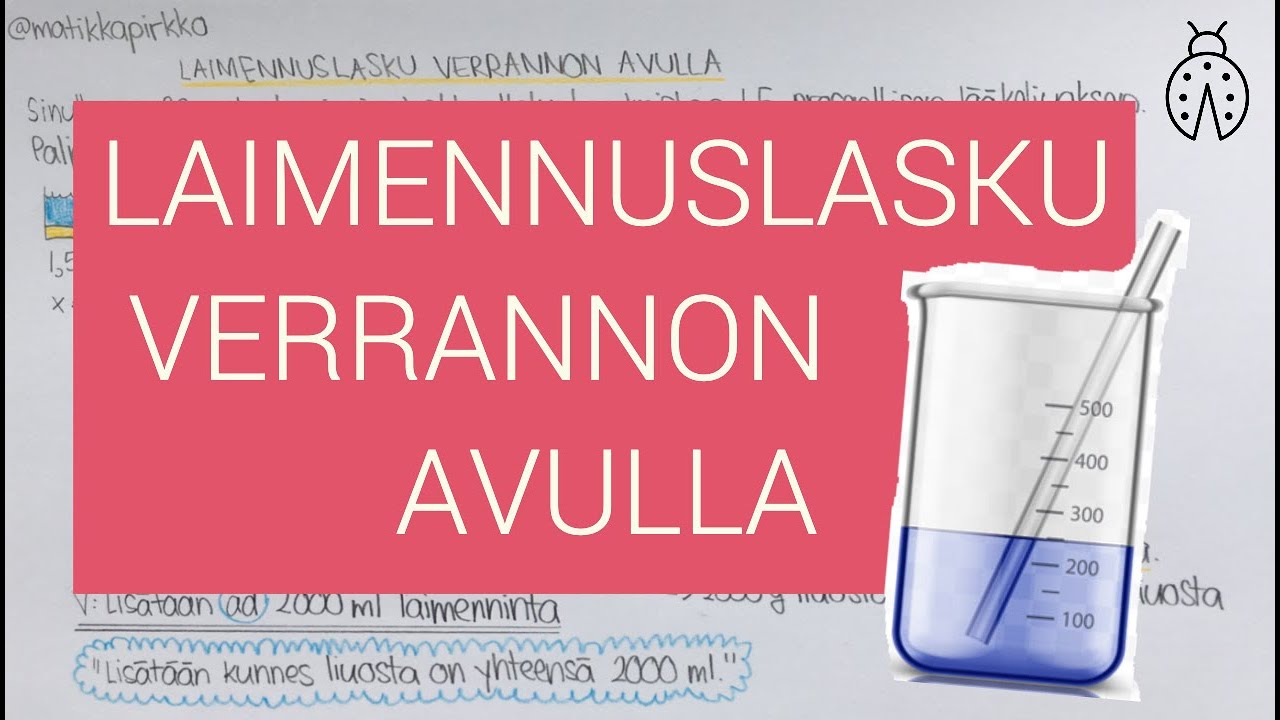 Lääkelasku/liuoslasku: Laimennuslasku verrannon avulla 🥃🧪 | Sairaanhoitajaksi opiskelu, matikka, ad