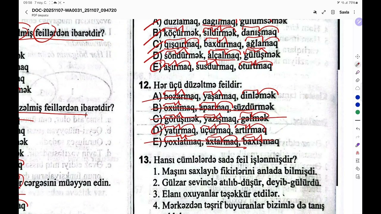 Feilin quruluşca növləri və qrammatik məna növləri DIM tplu 1-ci hissə
