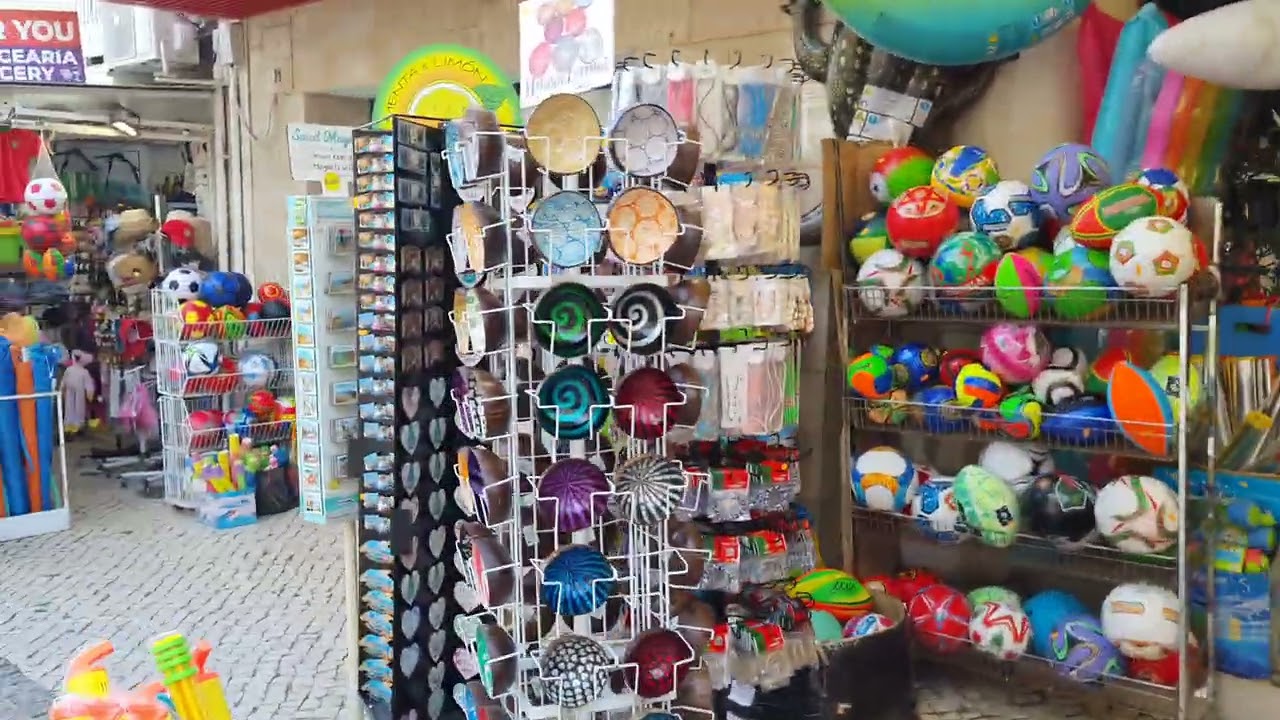 Albufeira shopping street- Algarve Portugal 🇵🇹 - Albufeira souvenir market