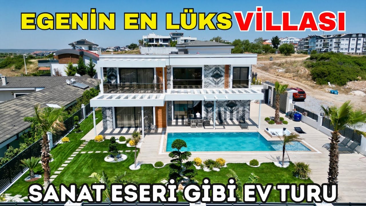 Egenin En Lüks En Güzel Villası 650 m2 Arsa İçinde Sanat Eseri Gibi Ev Turu Didim E-23