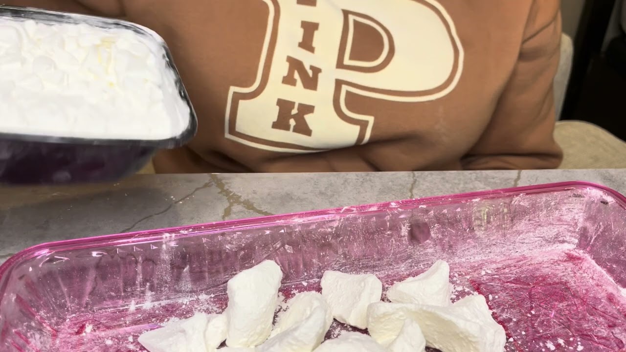 Oddly satisfying ASMR scrunchy cornstarch chunk bowl