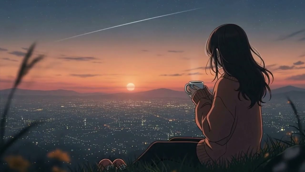6 Hour Brown Noise for Deep Sleep 🌙 Anime City Night View | No Loops