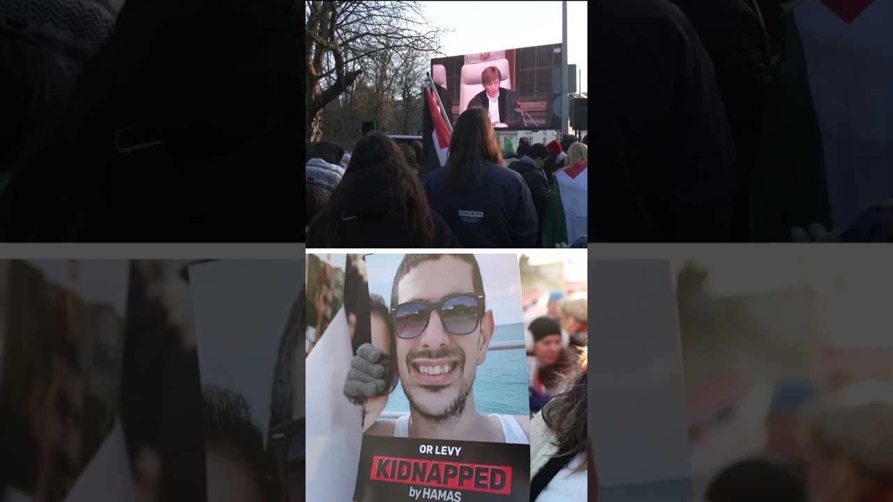 Pro-Israel and pro-Palestinian groups rally outside UN court genocide hearings