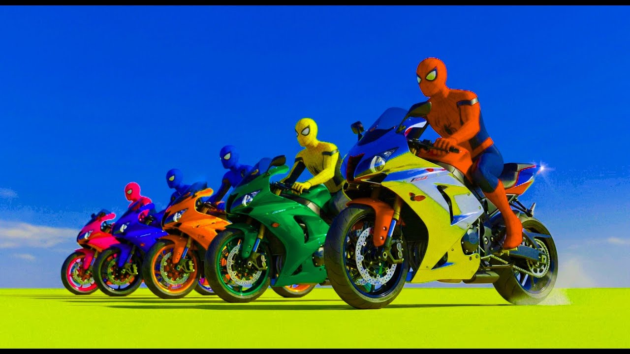 SPIDER-MAN rides on Motorcycle 🏍️ | Funny Stunts Compilation | Epic GTA Superheroes Race #shorts