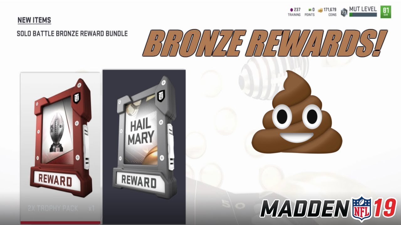 BRONZE SOLO BATTLES REWARDS | Madden 19 Ultimate Team Solo Battles Rewards