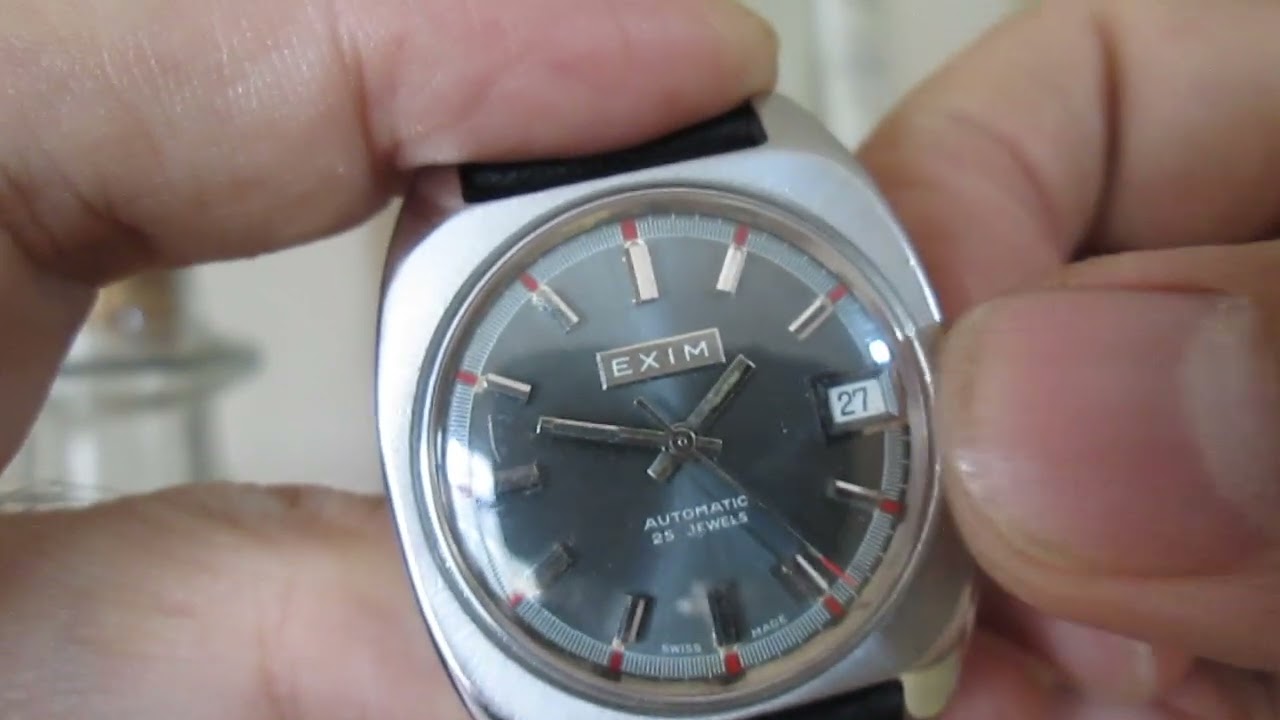 Reloj vintage EXIM automático suizo automatico FHF 905 25j
