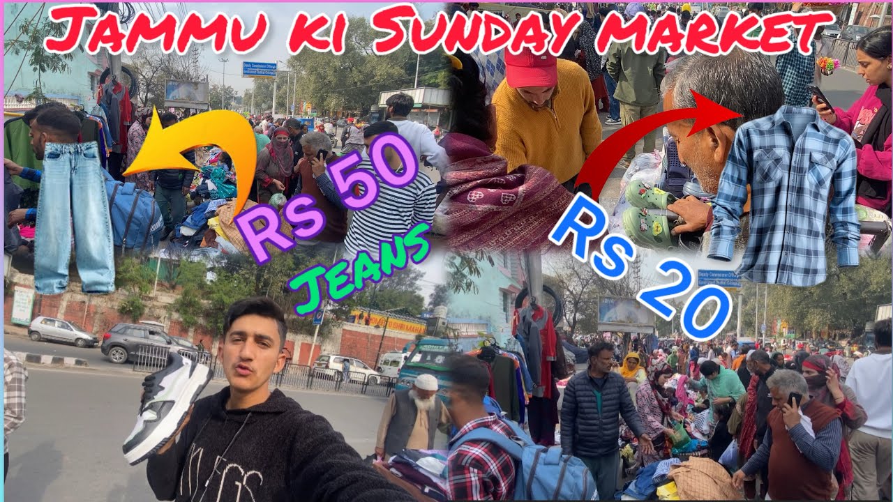 JAMMU KI SUNDAY MARKET ✅ // RS 20 ME SHIRT 👕// RS 50 ME JEANS 👖 😲🛍️