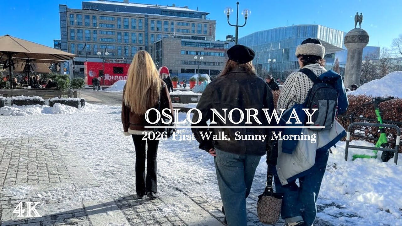 OSLO NORWAY, 2026 First Walk, Sunny Morning! Virtual Walking 4K