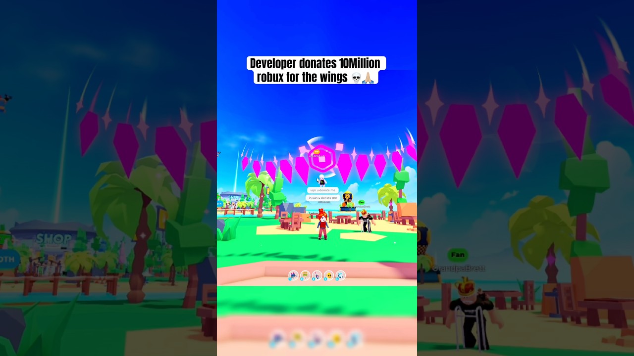 We both donated 10MILLION 😭 #shorts #roblox #plsdonate