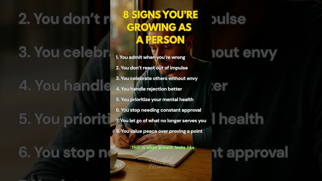 8 SIGNS YOU’RE GROWING AS A PERSON, 