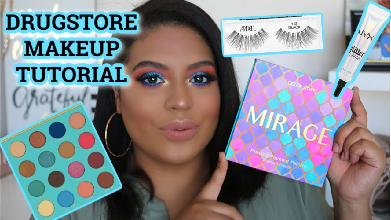 DRUGSTORE MAKEUP TUTORIAL USING COLOR STORY MIRAGE EYESHADOW PALETTE