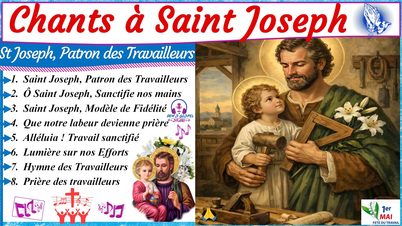 🎶🙏✨ Chants &agrave; Saint Joseph, Patron des Travailleurs  ✝️| 📅 1er Mai 2026 🌍💼 Bonne F&ecirc;te du Travail 🎉
