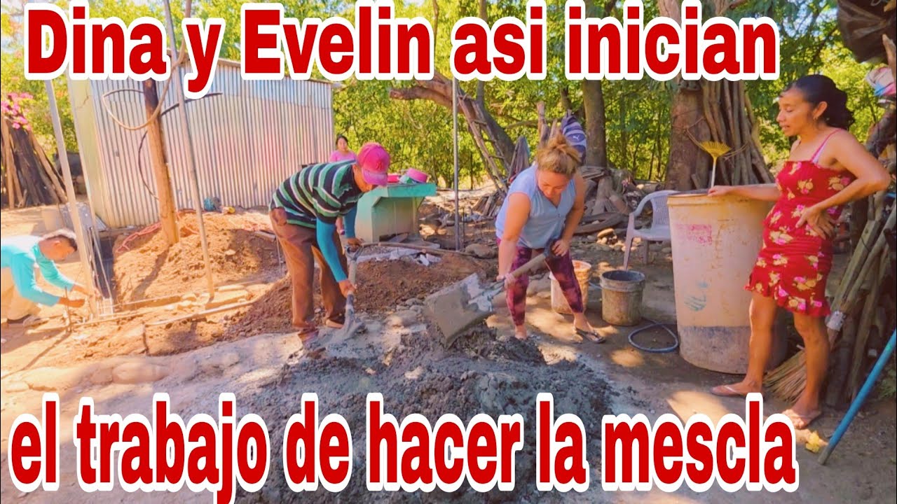 A trabajar fuerte va Dina con Evelin ayudantes de albañil😱😳