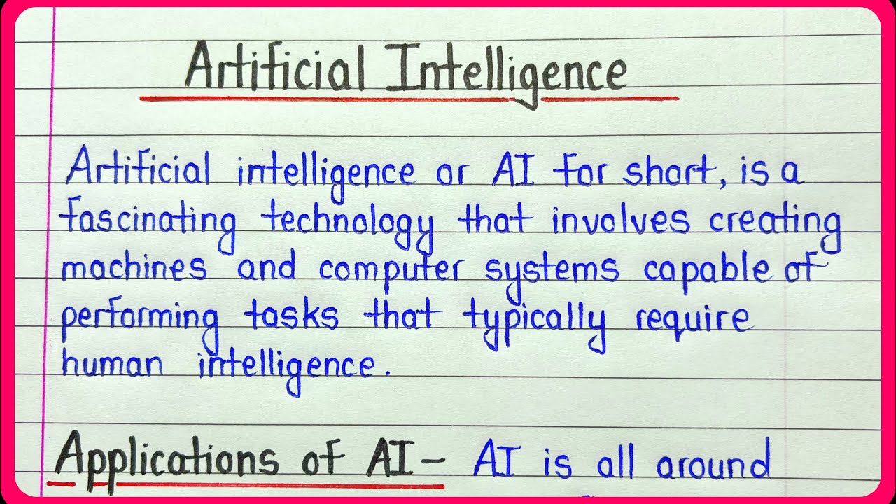 Essay on Artificial Intelligence in english || Essay on AI || Artificial intelligence essay writing