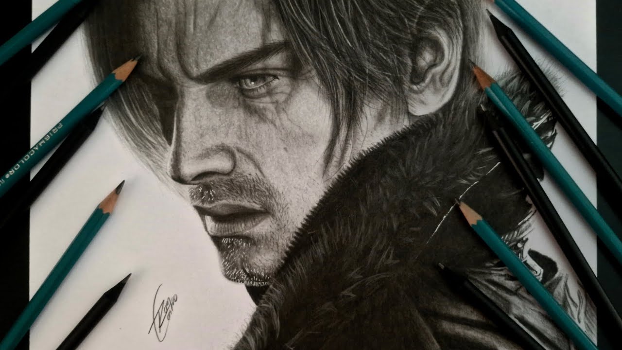 Leon S. Kennedy (Resident Evil Requiem), Dibujo realista #drawing #viral #viralvideo 