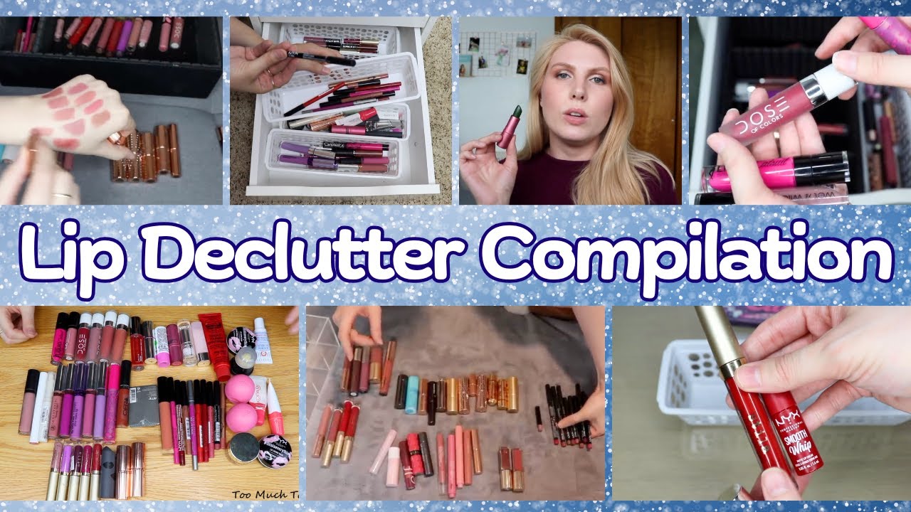 7 Years of Lip Declutters |  Lip glosses, liners, balms, & lipsticks compilation - #Lipmas Day 8
