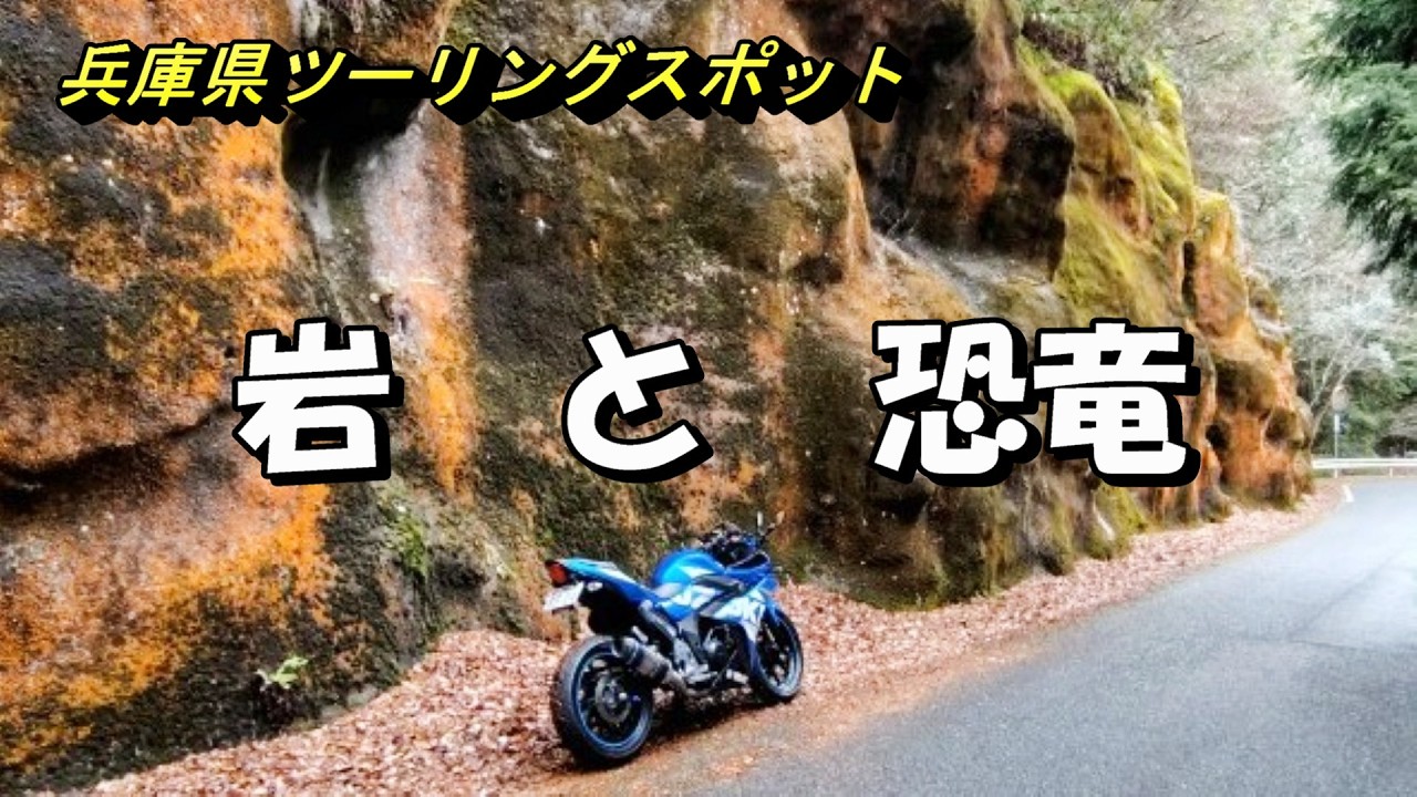 【兵庫ツーリングスポット】恐竜めぐりと巨石、岩肌を見に行ってきました【GSX250R】